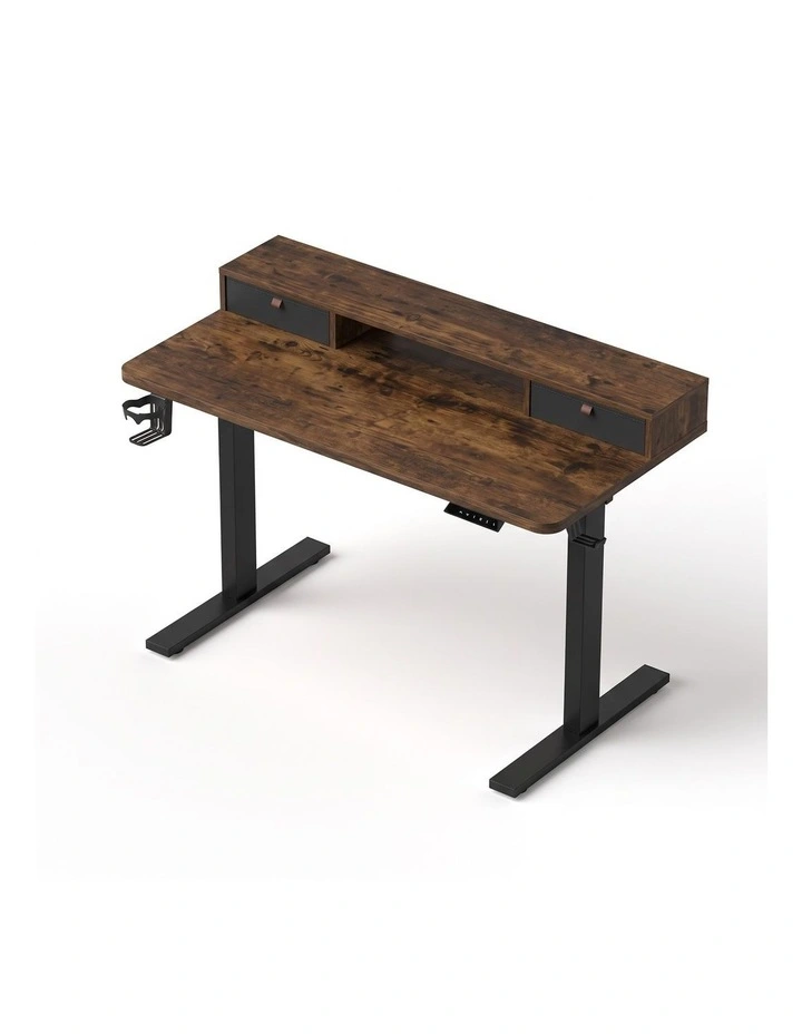 Artiss Electric Standing Desk Height Adjustable Home Office 120cm Rustic Brown image 1