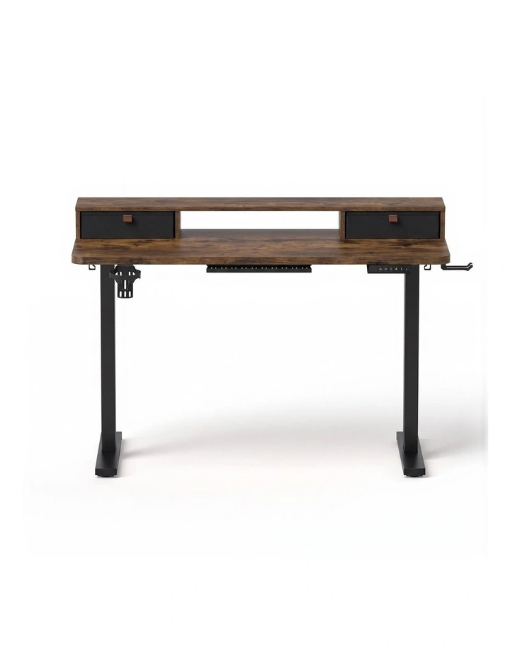 Artiss Electric Standing Desk Height Adjustable Home Office 120cm Rustic Brown image 3