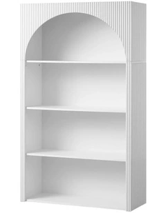 Artiss 4 Tier Bookshelf Arched Fluted Storage Display Cabinet Unit White