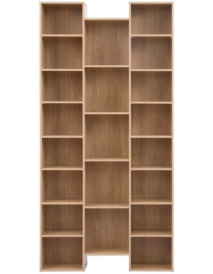 Artiss Bookshelf Display Shelves CD DVD Storage Rack Tall Bookcase Oak image 3