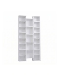 Artiss Bookshelf Display Shelves CD DVD Storage Rack Tall Bookcase White