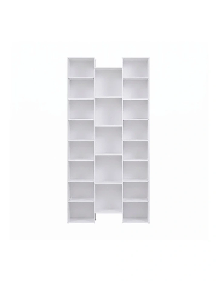 Artiss Bookshelf Display Shelves CD DVD Storage Rack Tall Bookcase White image 3