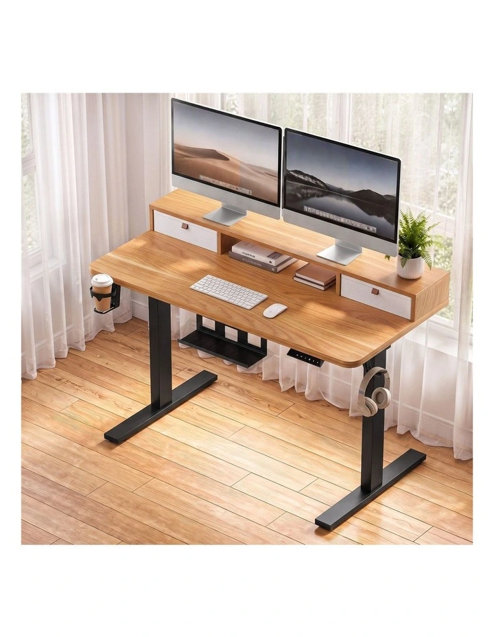 Artiss Electric Standing Desk Height Adjustable Home Office 120cm Oak image 6