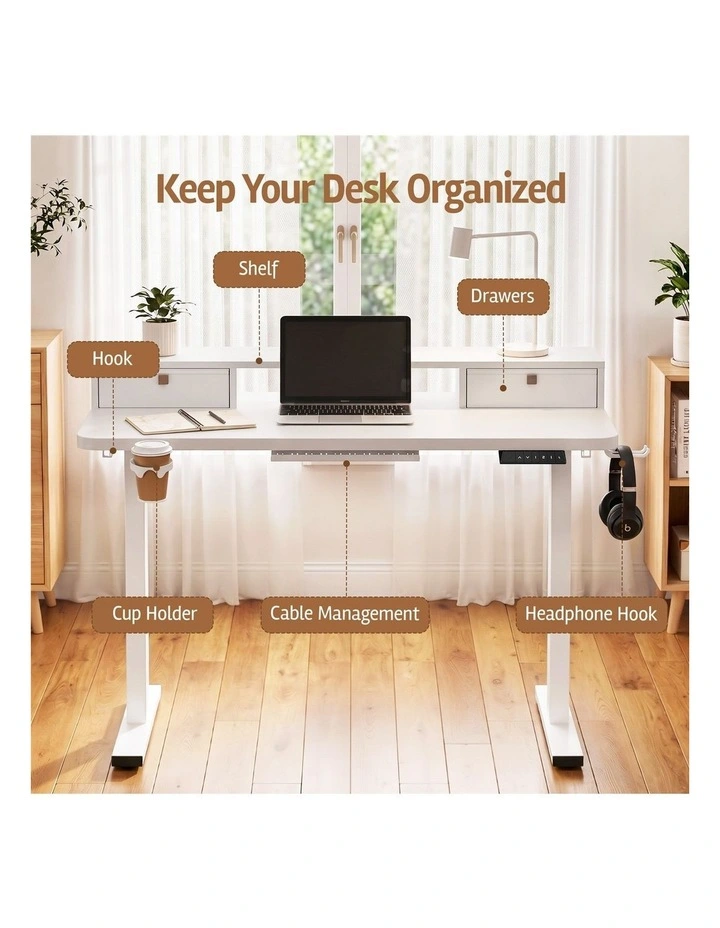 Artiss Electric Standing Desk Height Adjustable Home Office 120cm White image 5