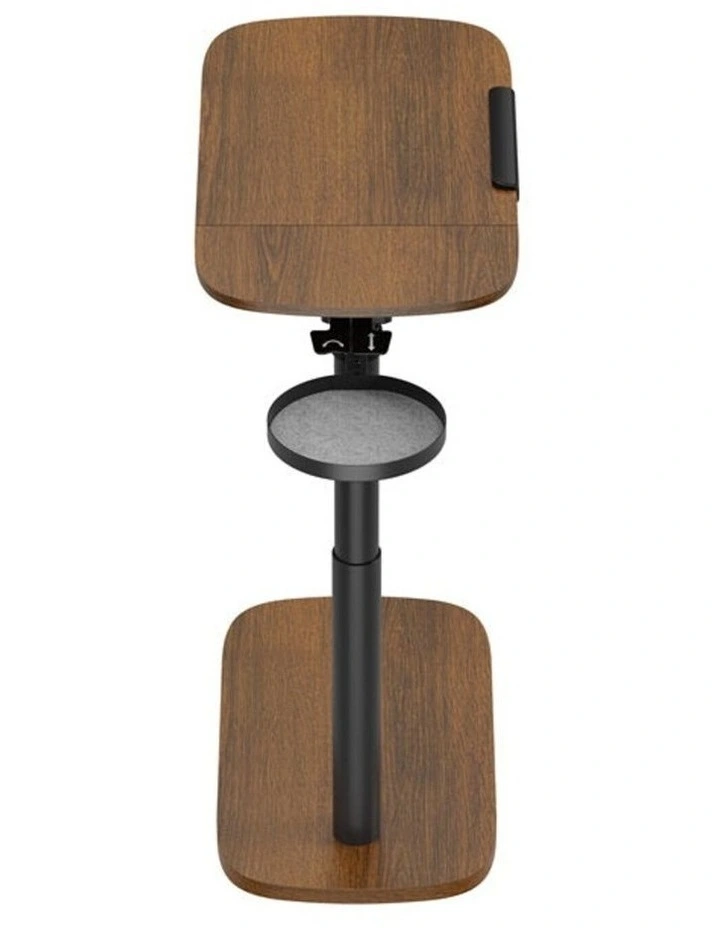 Brateck Height Adjustable Mobile Side Table Sit-Stand Desk Walnut image 3