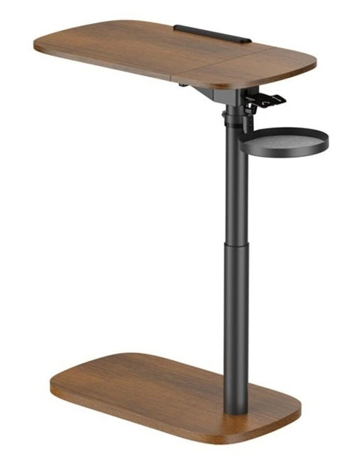 Brateck Height Adjustable Mobile Side Table Sit-Stand Desk Walnut image 4