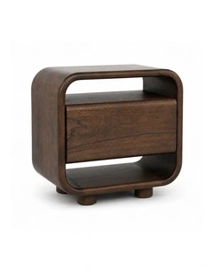 Saku - Bedside Table - Mocha Brown Wood