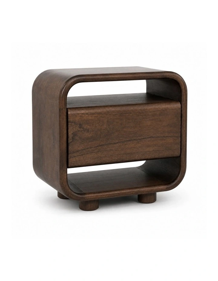 Saku - Bedside Table - Mocha Brown Wood image 1