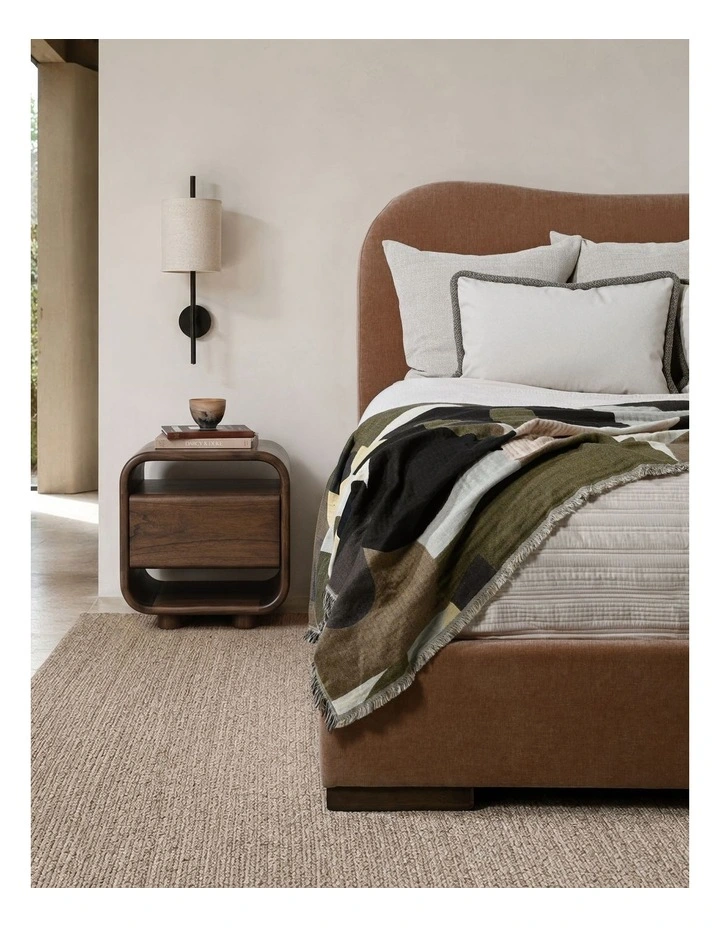 Saku - Bedside Table - Mocha Brown Wood image 2