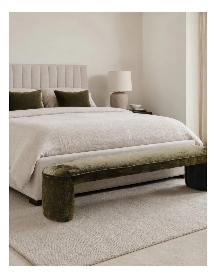 Rees Bench Ottoman - Velore Green image 2
