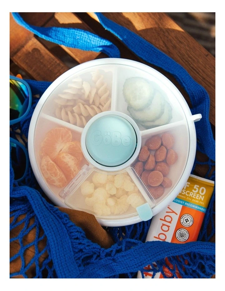 Playette GoBe Snack Spinner Spill Resistant Container Macaron Blue image 2