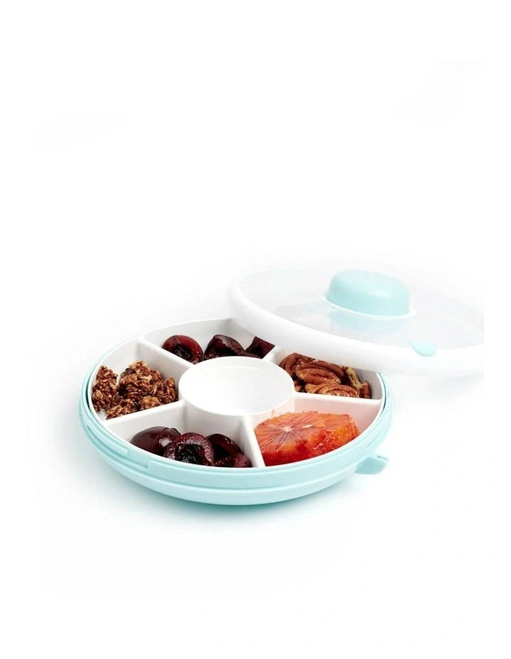 Playette GoBe Snack Spinner Spill Resistant Container Macaron Blue image 5