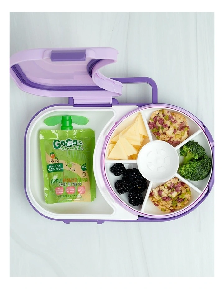Playette GoBe Lunch Box With Handle And Bento Compartment Grape Purple image 2
