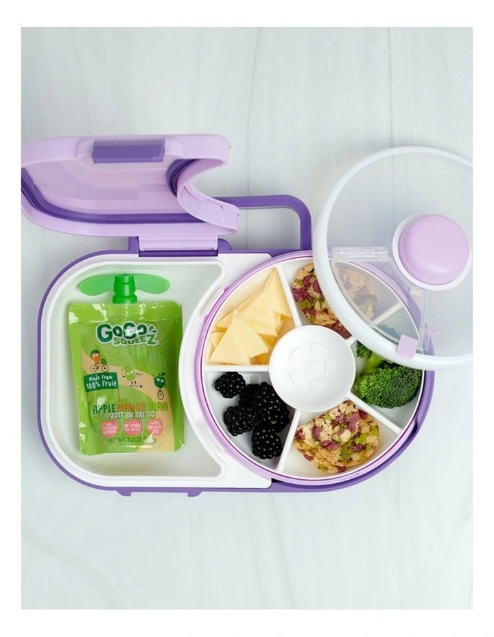 Playette GoBe Lunch Box With Handle And Bento Compartment Grape Purple image 3