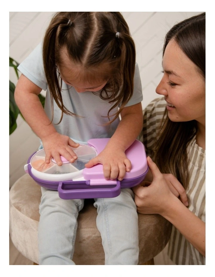 Playette GoBe Lunch Box With Handle And Bento Compartment Grape Purple image 4
