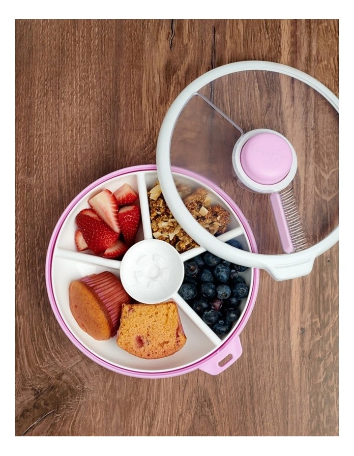 Playette GoBe Large Snack Spinner Slide Taro Purple Spill Resistant Container image 3