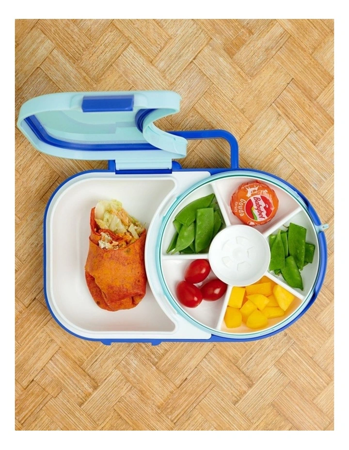 Playette GoBe Lunch Box Bento Compartment Carrying Handle Blueberry Blue image 2