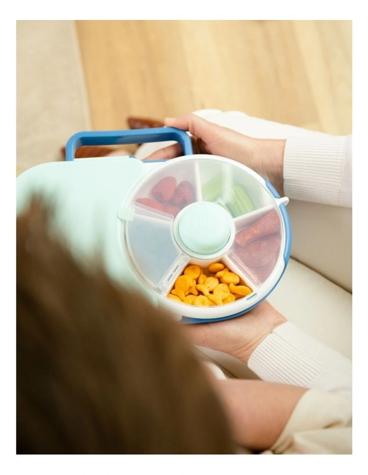 Playette GoBe Lunch Box Bento Compartment Carrying Handle Blueberry Blue image 4