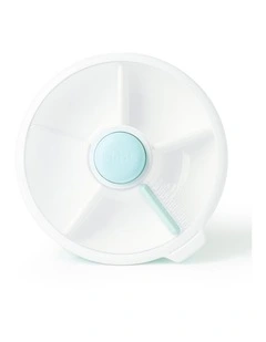 Playette GoBe Large Snack Spinner Slide Spill Resistant Container Macron Blue