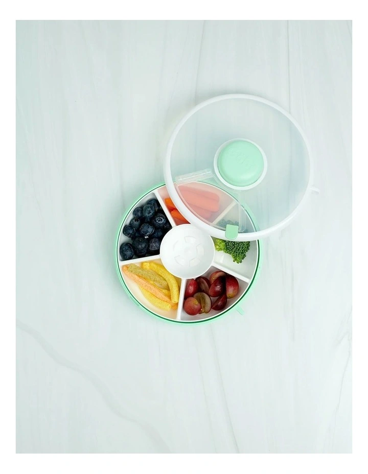 Playette Snack Spinner Spill-Resistant Food Container Mint Green image 2