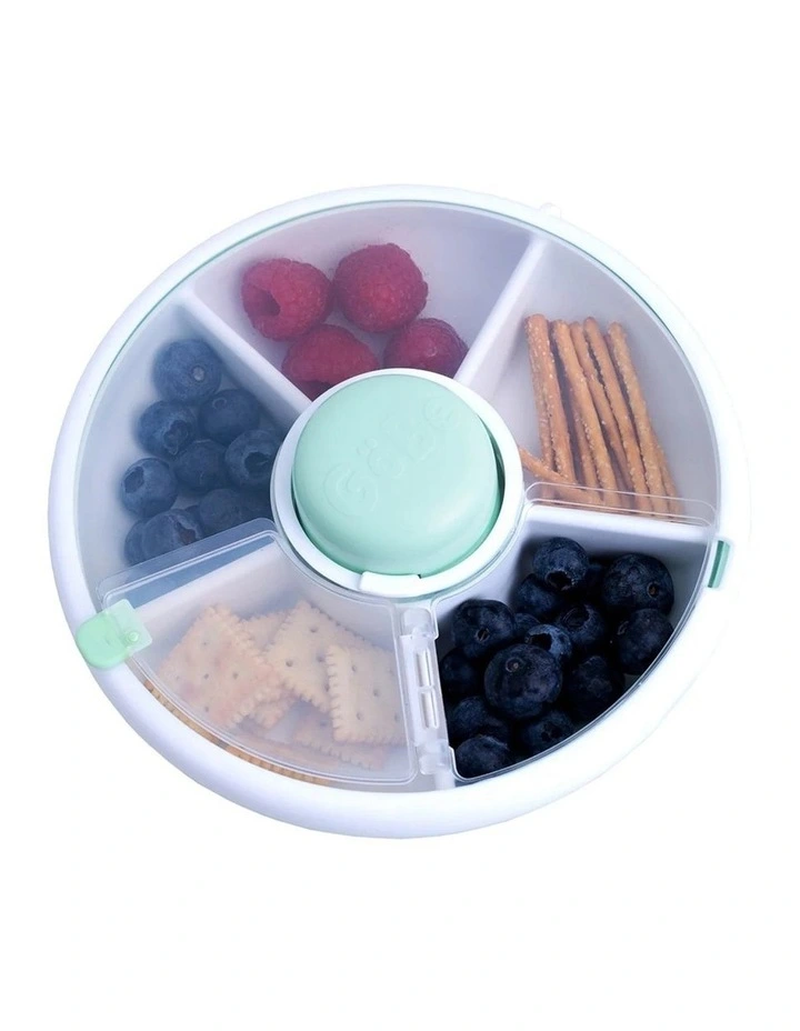 Playette Snack Spinner Spill-Resistant Food Container Mint Green image 5