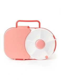 Playette GoBe Lunch Box Bento Compartment & Handle Watermelon Pink