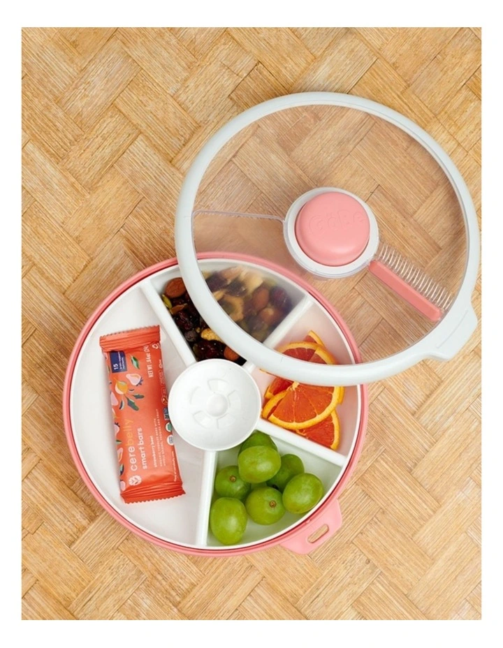Playette GoBe Lunch Box Bento Compartment & Handle Watermelon Pink image 3