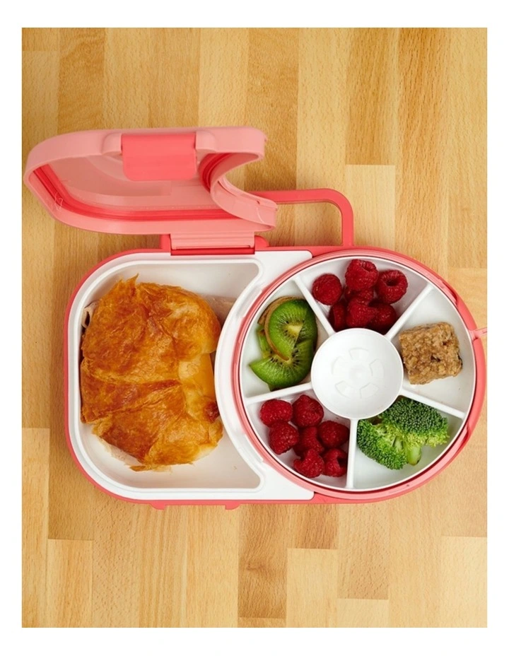 Playette GoBe Lunch Box Bento Compartment & Handle Watermelon Pink image 5