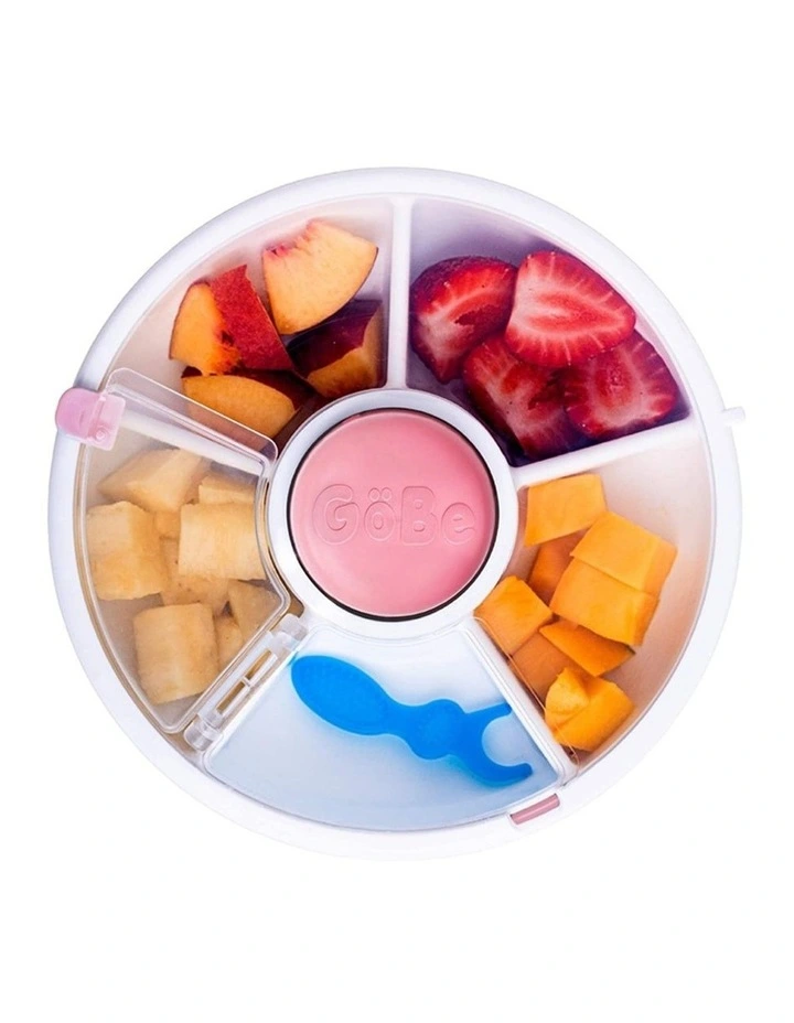 Playette GoBe Snack Spinner Spill-Resistant Container Coral Pink image 1