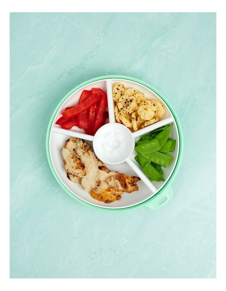 Playette GoBe Large Snack Spinner Slide Mint Green Spill Resistant Container image 2