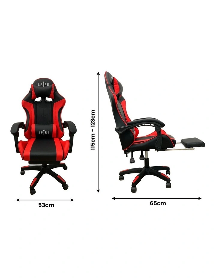 Spire Zinc Adjustable Gaming/Office Chair - Red and Black image 3