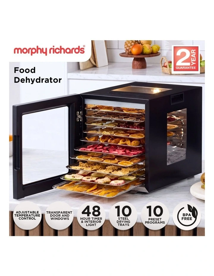 Morphy Richards 10-Shelf Food Dehydrator with 10 Preset Programs and Timer image 2