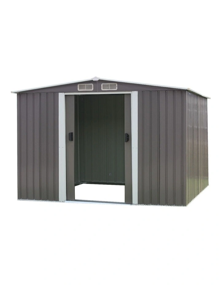 Garden Shed Spire Roof 8ft x 8ft Outdoor Storage Shelter - Grey image 1
