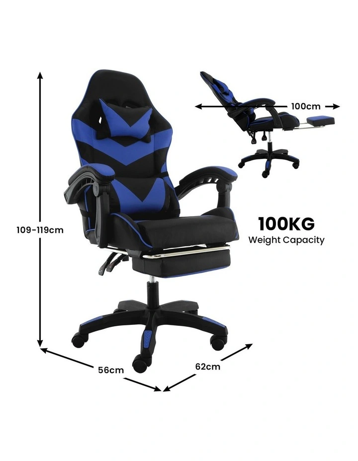 Sarantino Cueva Reclining High Back Office Gaming Chair Seat Retractable Footrest Office Computer image 3