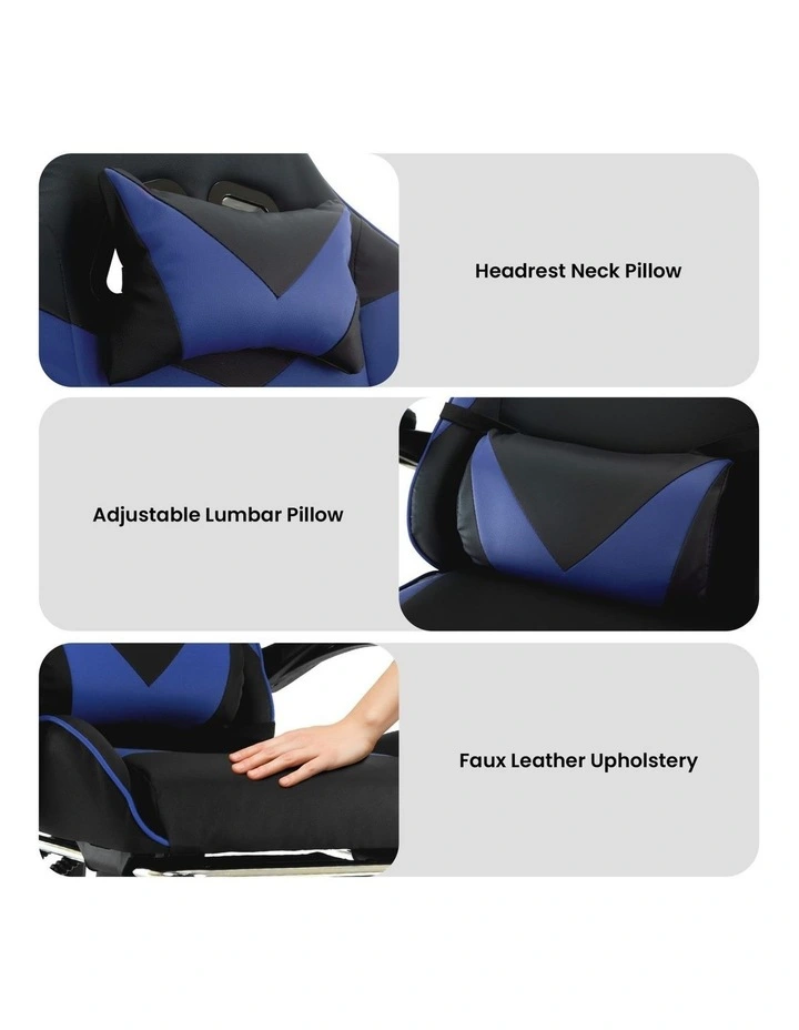 Sarantino Cueva Reclining High Back Office Gaming Chair Seat Retractable Footrest Office Computer image 7