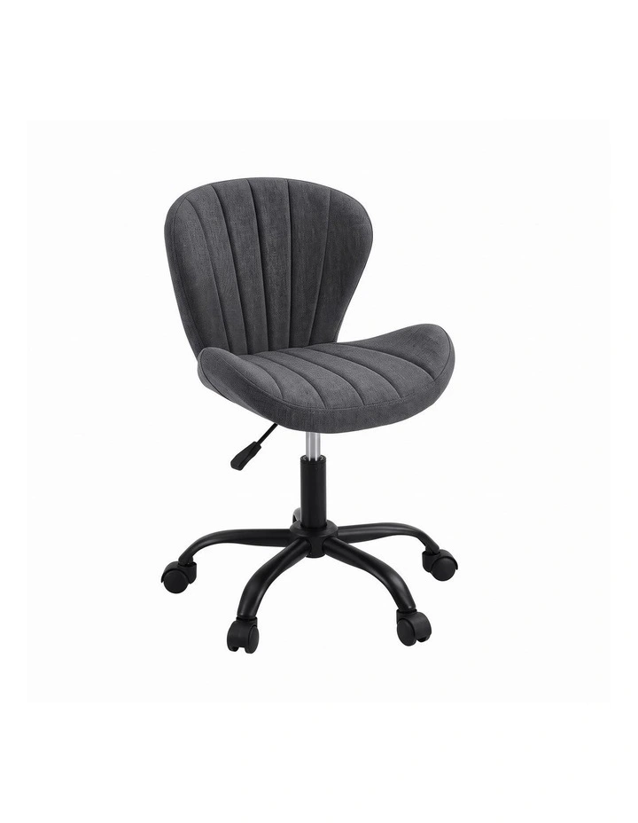 Artiss Ergonomic Office Chair Armless Height Adjustable Computer Desk Chair Fabric Dark Grey image 1
