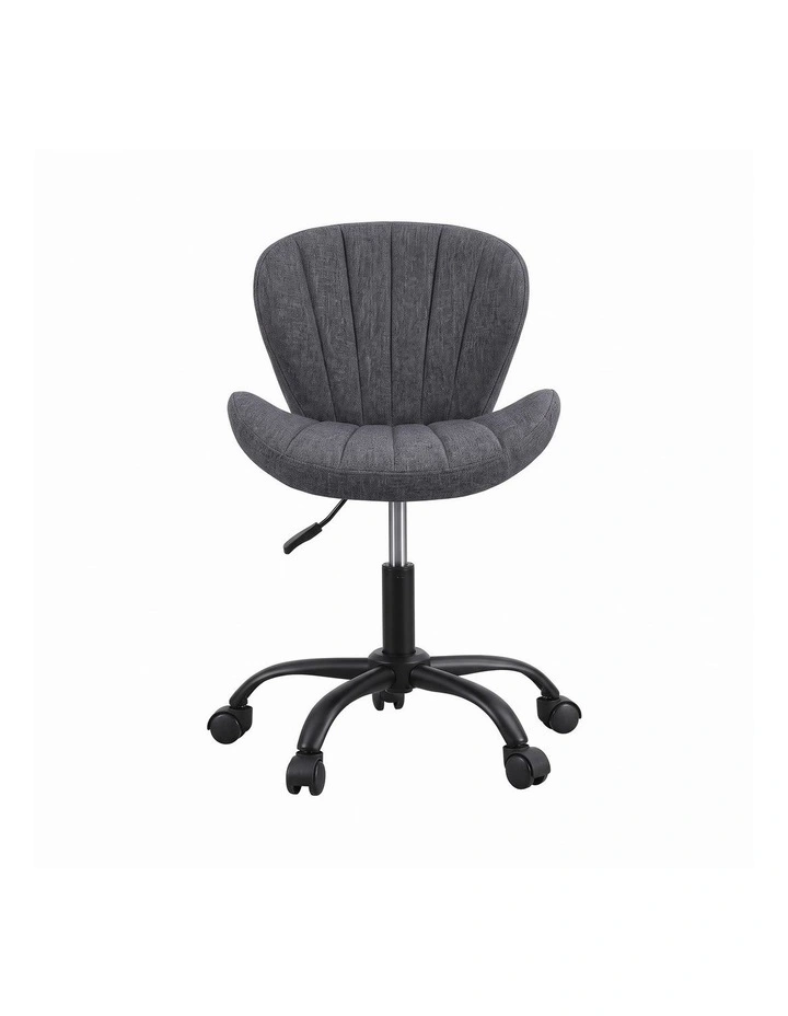 Artiss Ergonomic Office Chair Armless Height Adjustable Computer Desk Chair Fabric Dark Grey image 3