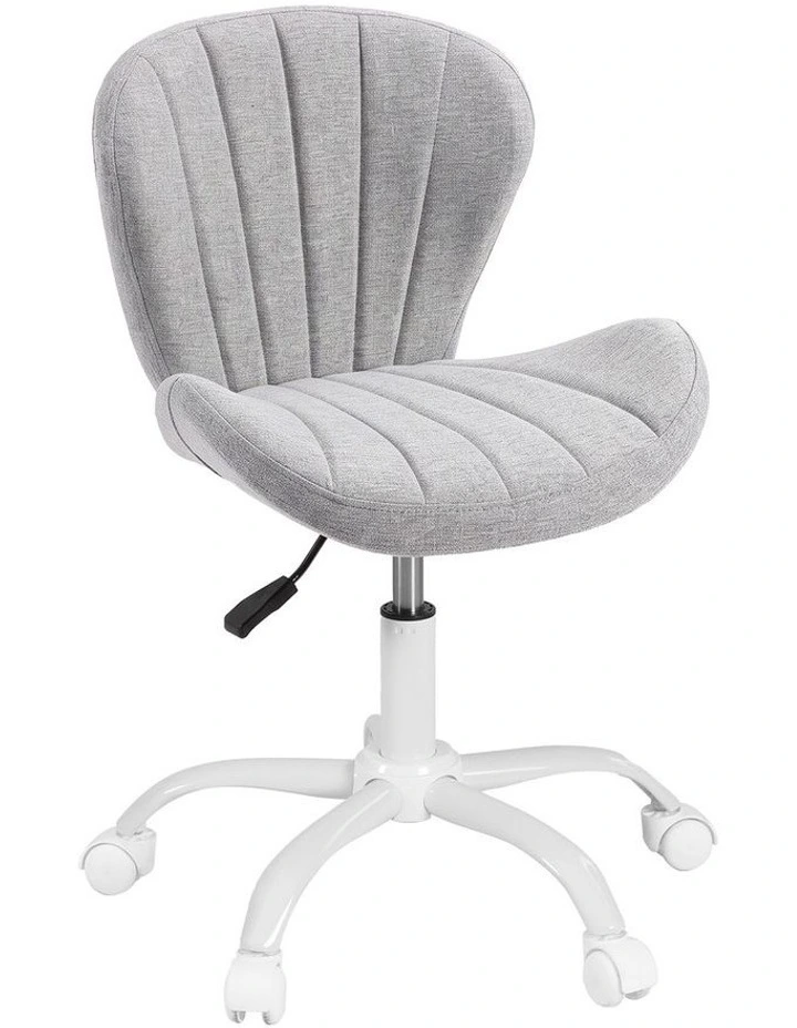 Artiss Ergonomic Office Chair Armless Height Adjustable Computer Desk Chair Fabric Light Grey image 1