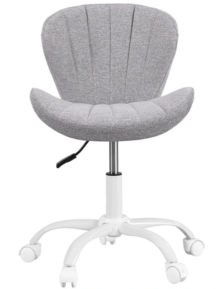 Artiss Ergonomic Office Chair Armless Height Adjustable Computer Desk Chair Fabric Light Grey image 3