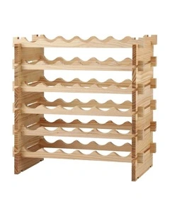 Artiss 36-Bottle Wooden Wine Rack 6-Tier Modular Storage Stand Pine Wood Natural**