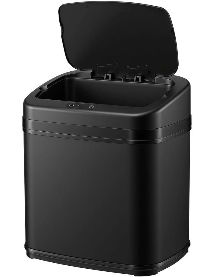 Devanti 15L Motion Sensor Bin Touchless Bins Soft-Close Rubbish Trash Can Black image 1
