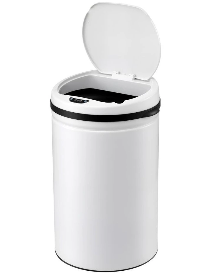 Devanti 30L Sensor Bin Automatic Touchless Trash Can Garbage Rubbish White image 1