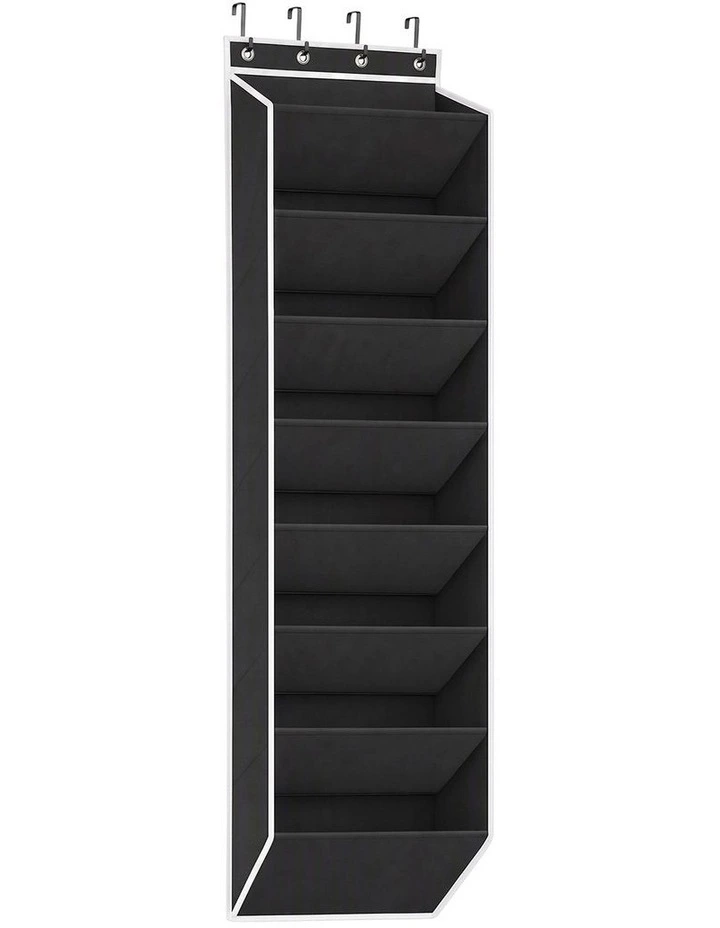 Artiss Over Door Shoe Organiser Storage 8-Tier Pantry Hanger Rack Fabric Black image 1