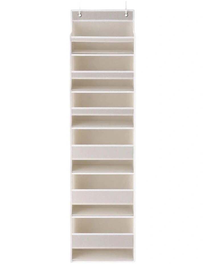 Artiss Over Door Storage Hanger Pantry 6-Tier 12 Pockets Fabric Organiser Beige image 3
