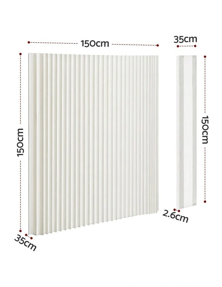 Artiss Paper Room Divider Folding Partition Screen Honeycomb Privacy Screen Freestanding 150cm White image 2
