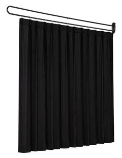 Artiss Room Divider Wall Mounted Hanging Curtain Partition Screen Black 200x220cm