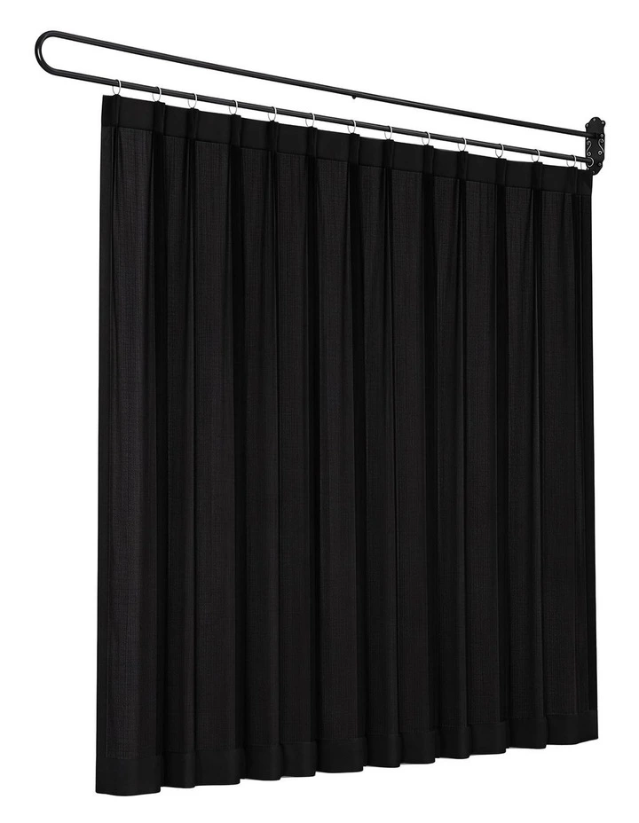 Artiss Room Divider Wall Mounted Hanging Curtain Partition Screen Black 200x220cm image 1