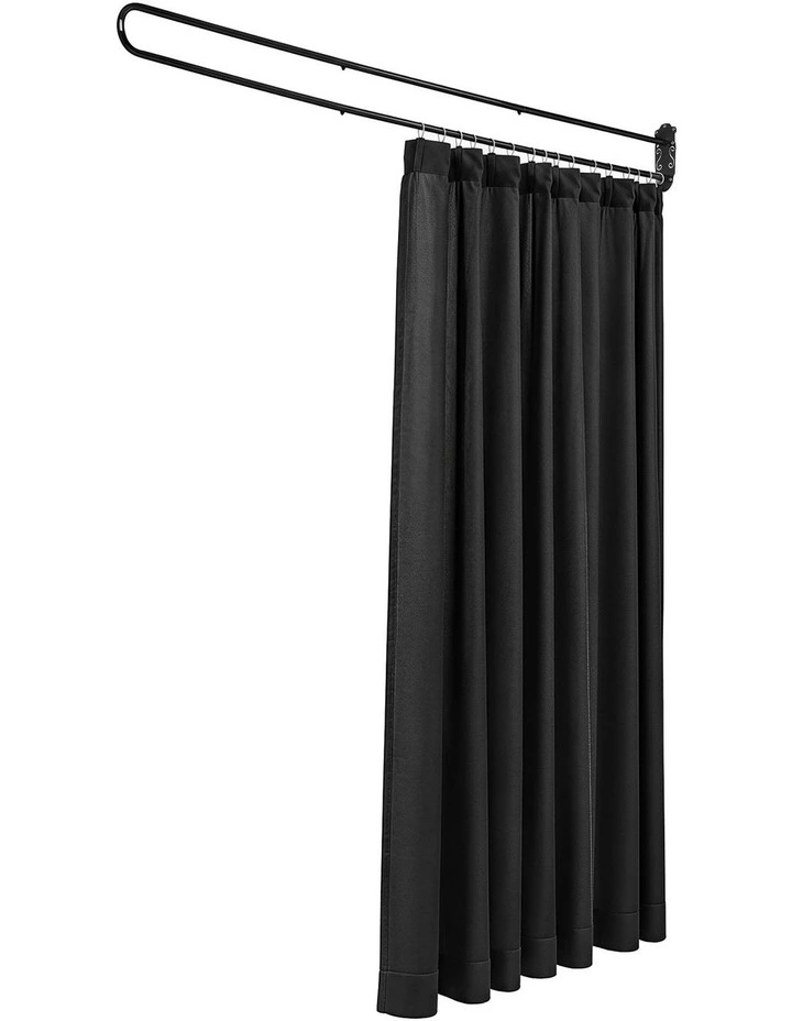 Artiss Room Divider Wall Mounted Hanging Curtain Partition Screen Black 200x220cm image 3