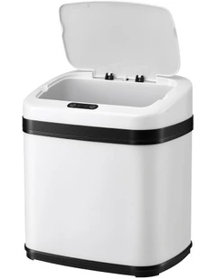 Devanti 15L Motion Sensor Bin Touchless Bins Soft-Close Rubbish Trash Can White