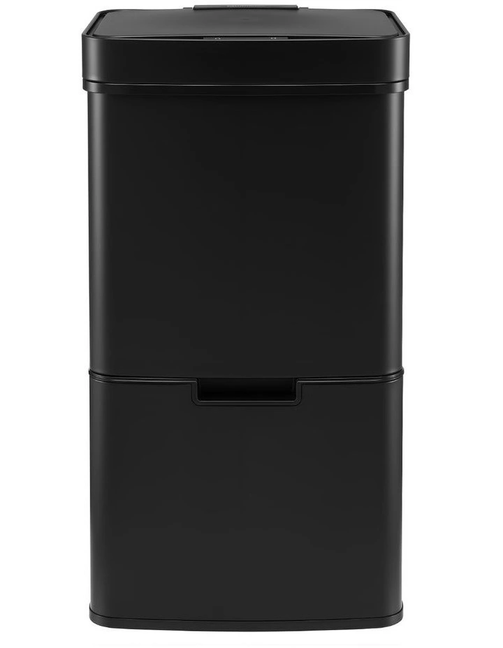 Devanti 72L Sensor Bin Rubbish Bins 4-in-1 Compartment Stainless Steel Trash Can Black image 3